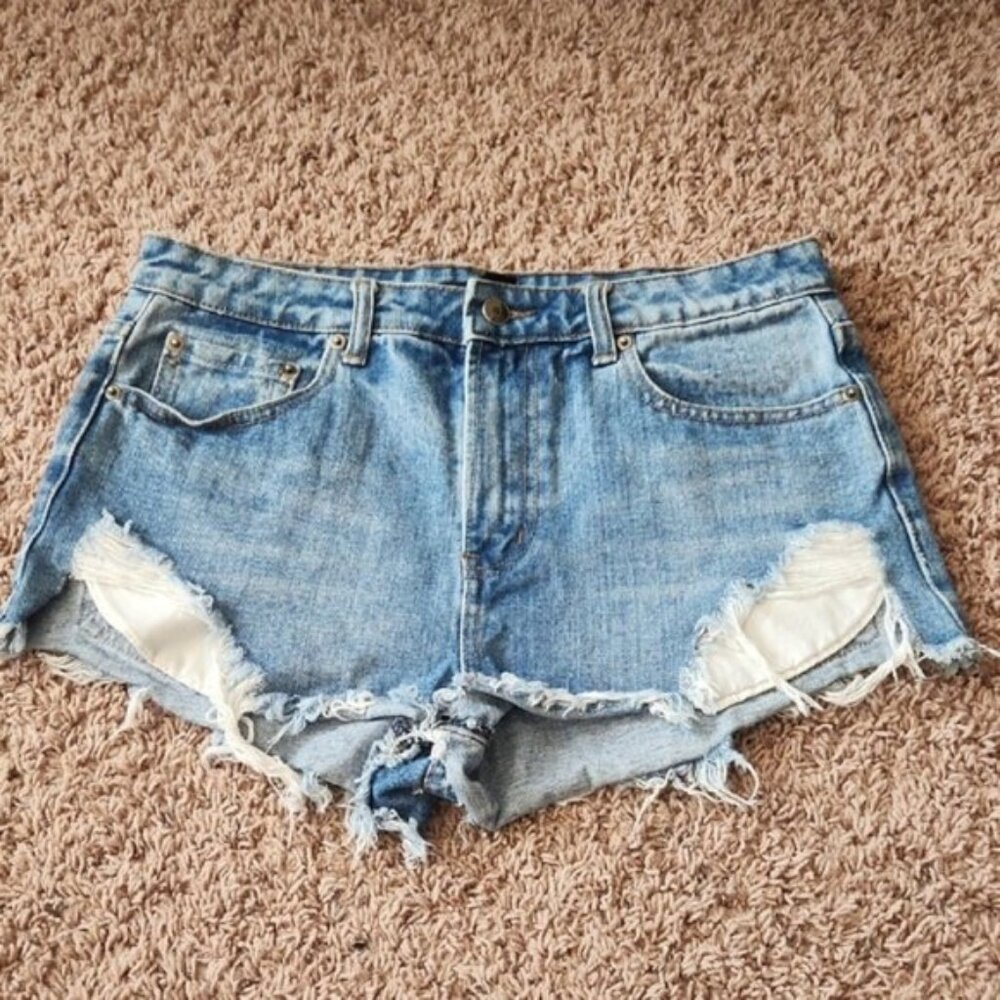 Forever 21- Women's - Distressed High Waist Denim Shorts - Sz 29